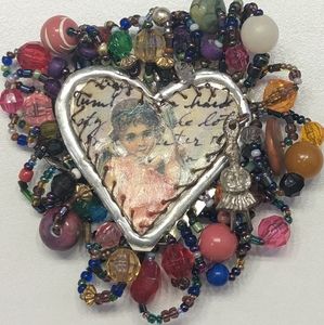 Handmade Heart Brooch